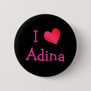 Badge Rond 5 Cm J'aime Adina
