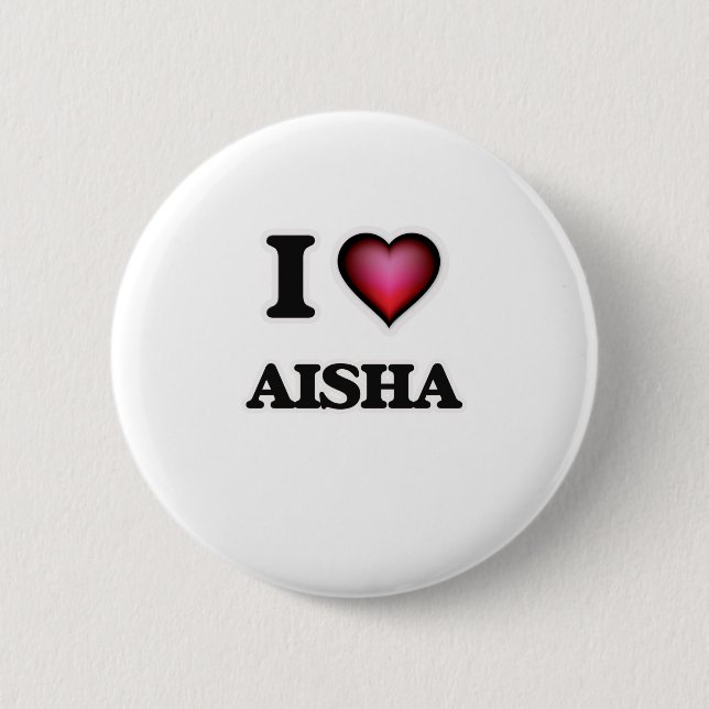Badge Rond 5 Cm J'aime Aisha (Devant)
