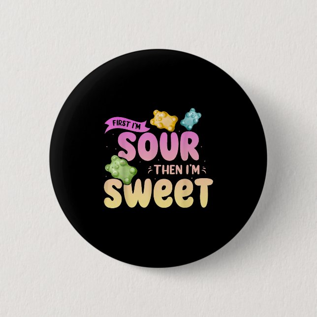 Badge Rond 5 Cm J'Aime Alors Je Suis Douce Funny Candy Patch Sweet (Devant)