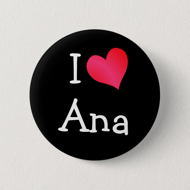 Badge Rond 5 Cm J'aime Ana (Devant)