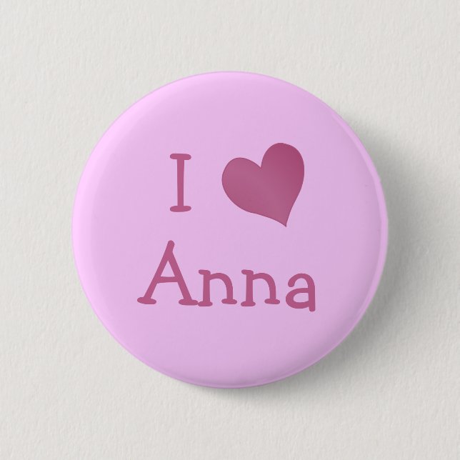 Badge Rond 5 Cm J'aime Anna (Devant)
