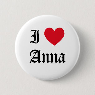 Badge Rond 5 Cm J'aime Anna