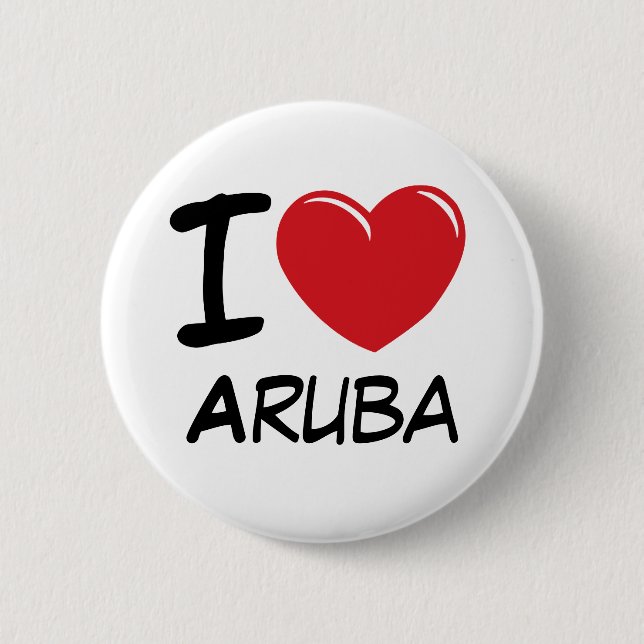 Badge Rond 5 Cm J'aime Aruba (Devant)