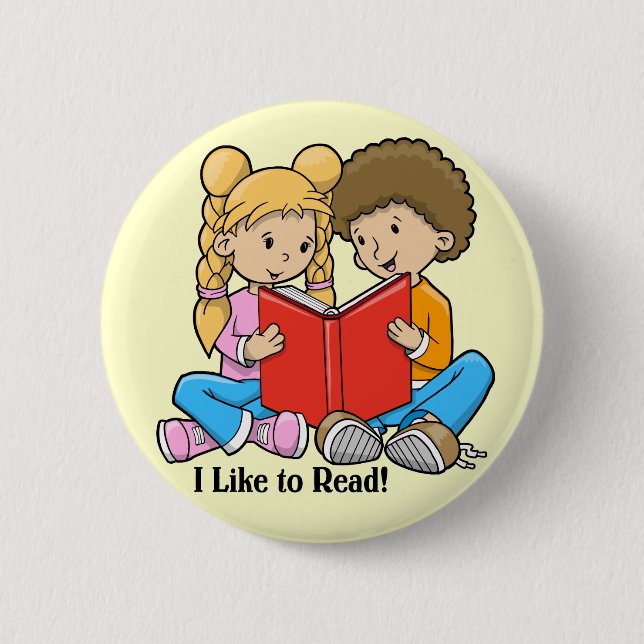 Badge Rond 5 Cm J'aime au bouton lu (Devant)