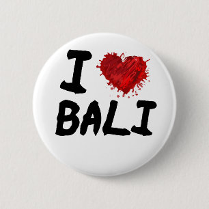 Badge Rond 5 Cm J'aime Bali
