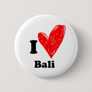 Badge Rond 5 Cm J'aime Bali