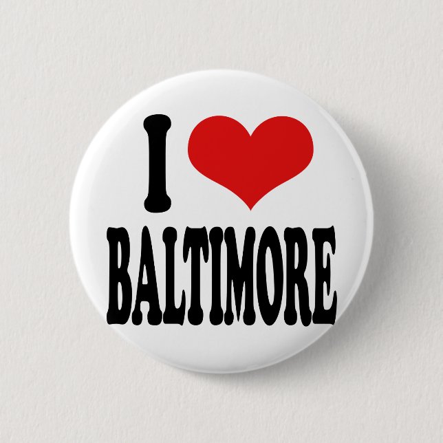 Badge Rond 5 Cm J'aime Baltimore (Devant)