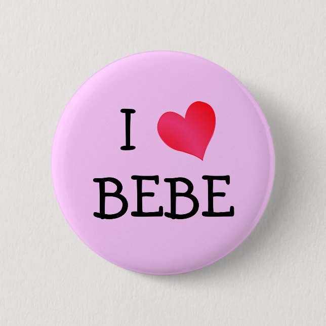 Badge Rond 5 Cm J'aime Bebe (Devant)