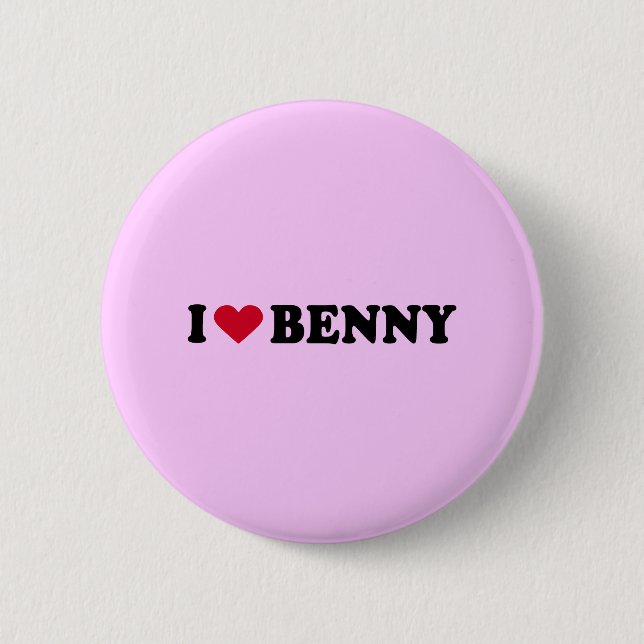 BADGE ROND 5 CM J'AIME BENNY (Devant)