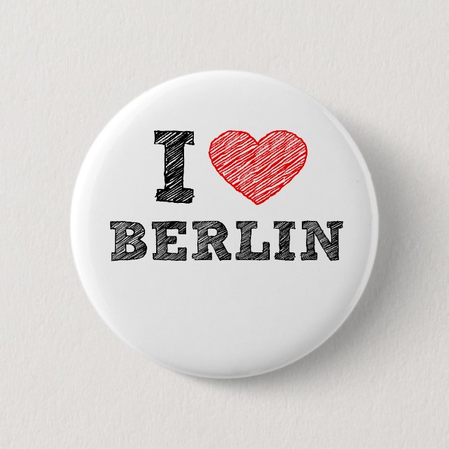 Badge Rond 5 Cm J'aime Berlin (Devant)
