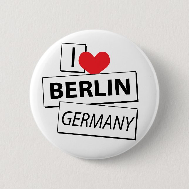 Badge Rond 5 Cm J'aime Berlin Allemagne (Devant)