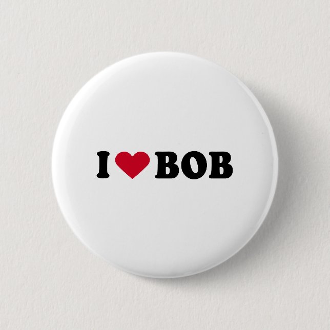 BADGE ROND 5 CM J'AIME BOB (Devant)