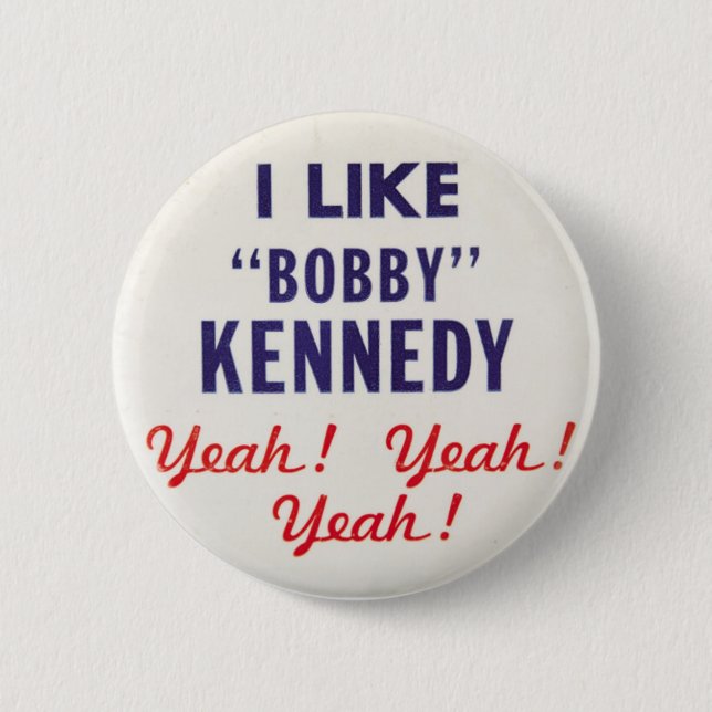 Badge Rond 5 Cm J'Aime Bobby Kennedy Ouais Ouais Ouais Ouais Ouais (Devant)