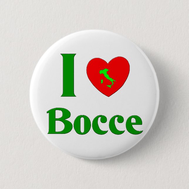 Badge Rond 5 Cm J'aime Bocce (Devant)