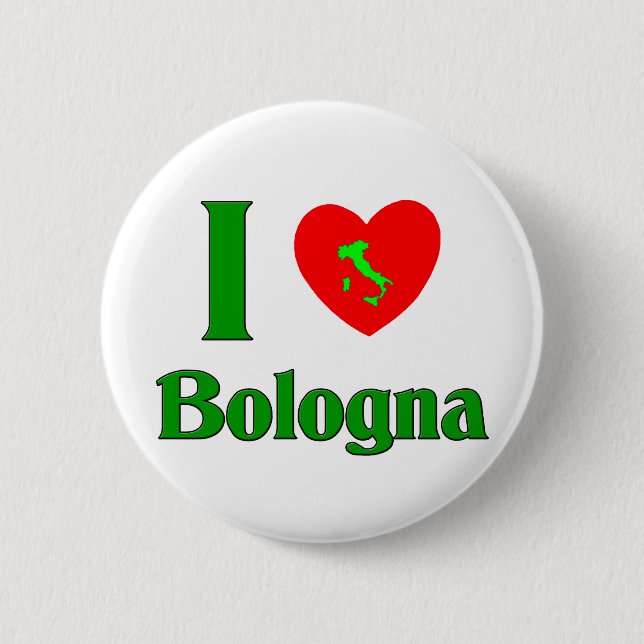 Badge Rond 5 Cm J'aime Bologna (Devant)