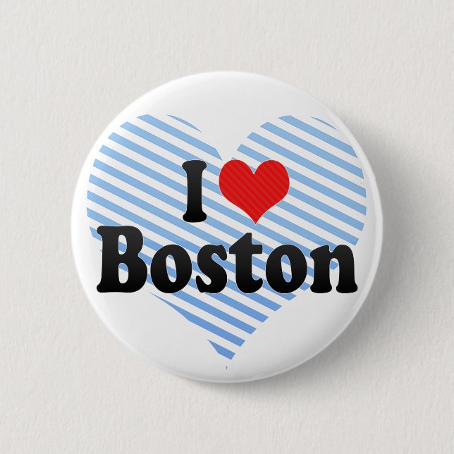 Badge Rond 5 Cm J'aime Boston (Devant)