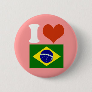 Badge Rond 5 Cm J'aime Brasil