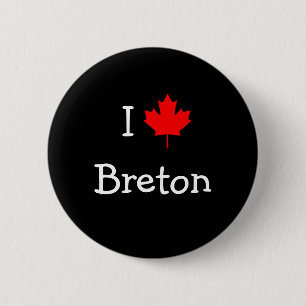 Badge Rond 5 Cm J'aime Breton