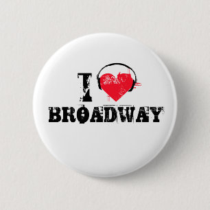Badge Rond 5 Cm J'aime Broadway