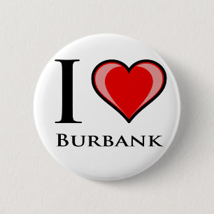 Badge Rond 5 Cm J'aime Burbank