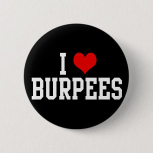 Badge Rond 5 Cm J'aime Burpees, forme physique