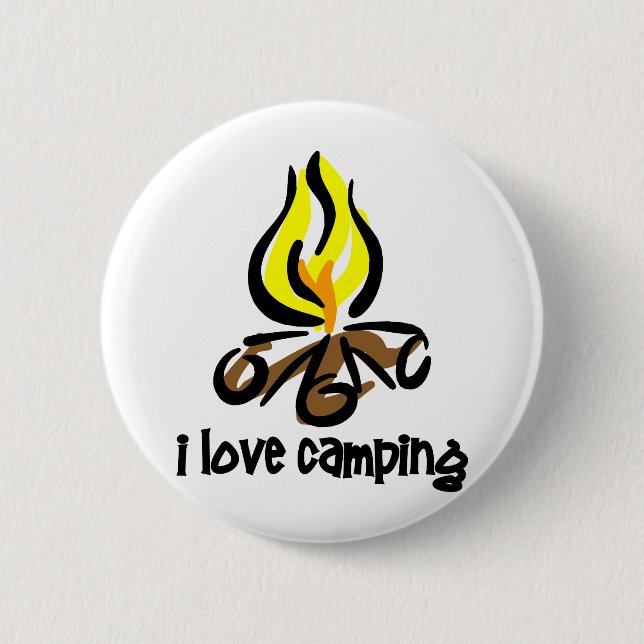 Badge Rond 5 Cm j'aime camper (Devant)