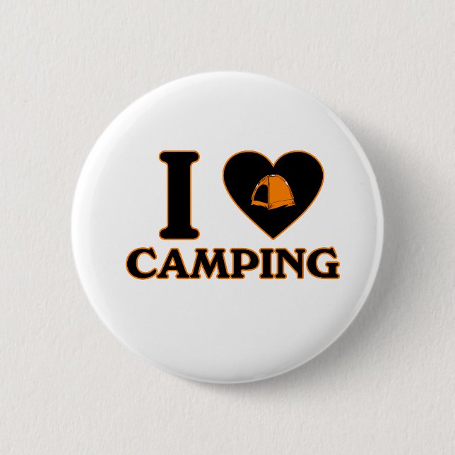 Badge Rond 5 Cm J'aime camper (Devant)