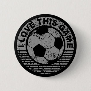 Badge Rond 5 Cm J'aime ce jeu - grunge du football/football
