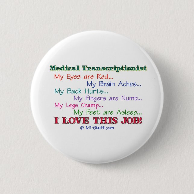 Badge Rond 5 Cm J'aime ce travail ! (Devant)