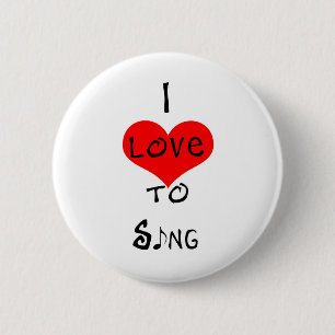 Badge Rond 5 Cm J'aime chanter
