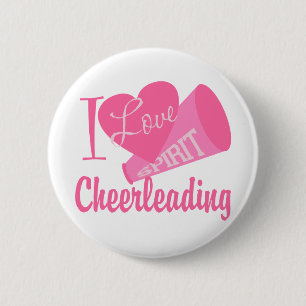 Badge Rond 5 Cm J'Aime Cheerleader