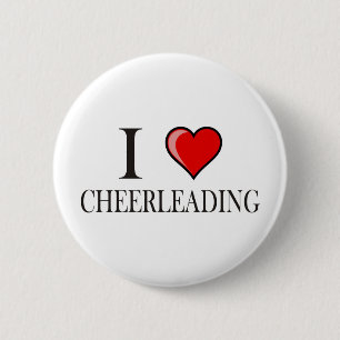Badge Rond 5 Cm J'aime cheerleading