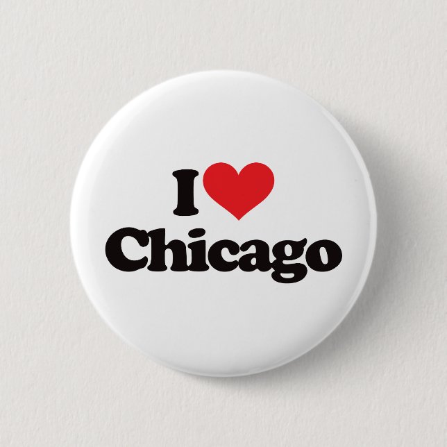 Badge Rond 5 Cm J'aime Chicago (Devant)