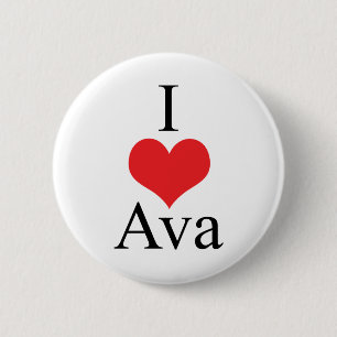 Badge Rond 5 Cm J'aime (coeur) Ava