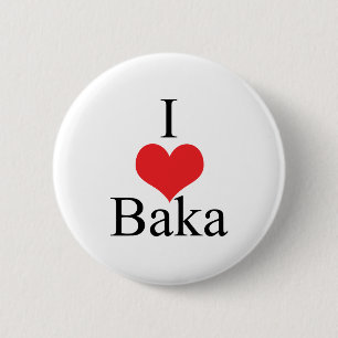 Badge Rond 5 Cm J'aime (coeur) Baka