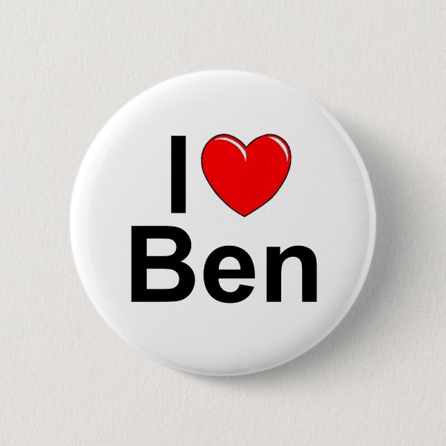 Badge Rond 5 Cm J'aime (coeur) Ben (Devant)