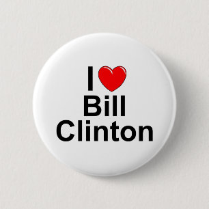Badge Rond 5 Cm J'aime (coeur) Bill Clinton