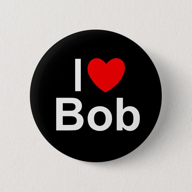 Badge Rond 5 Cm J'aime (coeur) Bob (Devant)