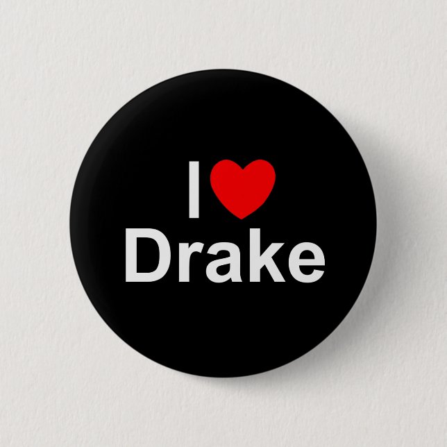 Badge Rond 5 Cm J'aime (coeur) Drake (Devant)