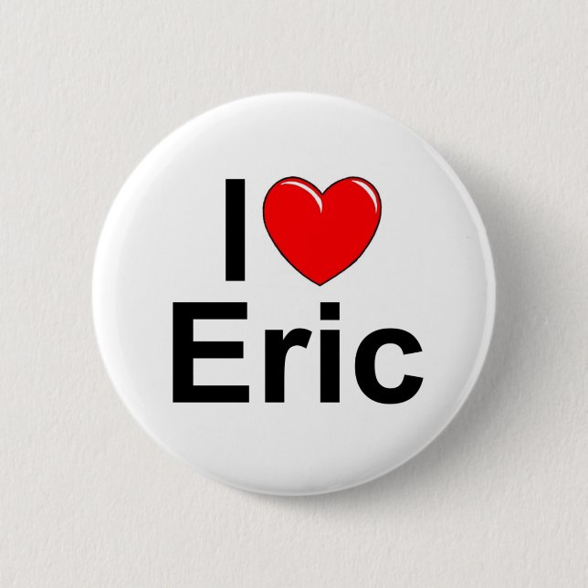 Badge Rond 5 Cm J'aime (coeur) Éric (Devant)