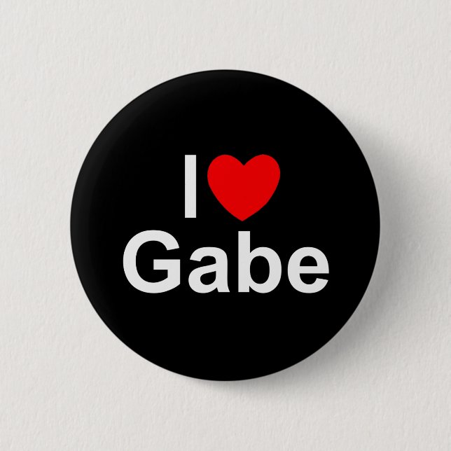 Badge Rond 5 Cm J'aime (coeur) Gabe (Devant)