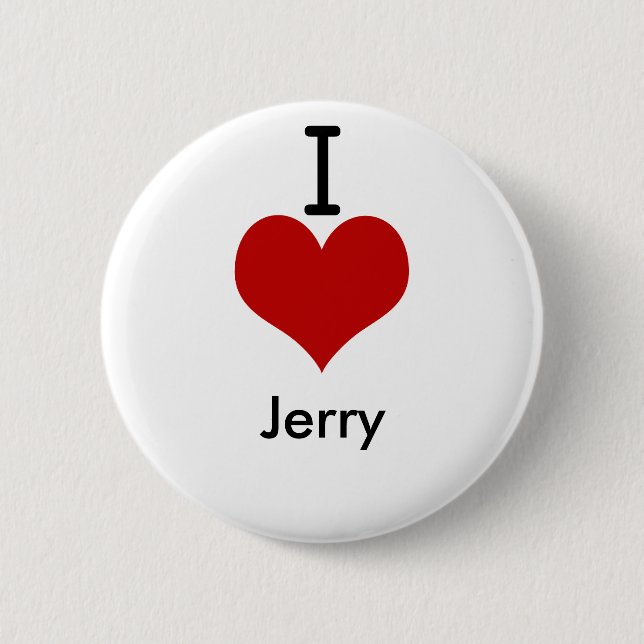 Badge Rond 5 Cm J'aime (coeur) Jerry (Devant)