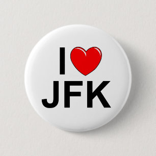 Badge Rond 5 Cm J'aime (coeur) JFK