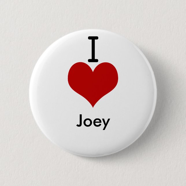 Badge Rond 5 Cm J'aime (coeur) Joey (Devant)