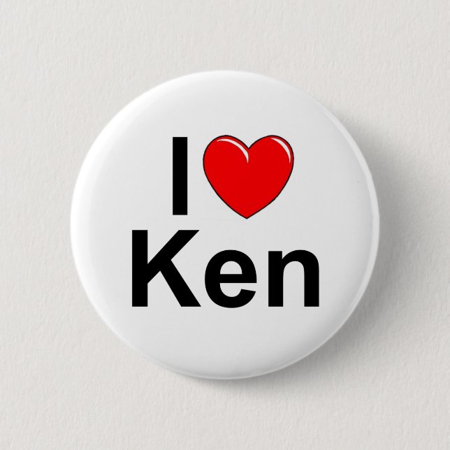Badge Rond 5 Cm J'aime (coeur) Ken (Devant)