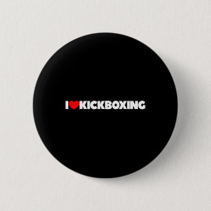 Badge Rond 5 Cm J'aime (cœur) le kickboxing