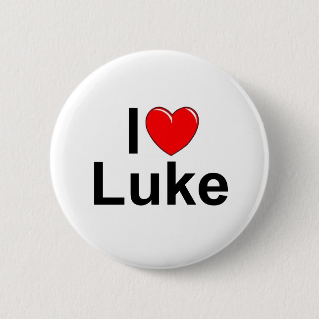 Badge Rond 5 Cm J'aime (coeur) Luc (Devant)