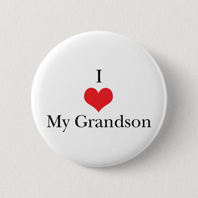Badge Rond 5 Cm J'aime (coeur) mon petit-fils (Devant)