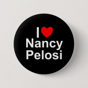 Badge Rond 5 Cm J'aime (coeur) Nancy Pelosi