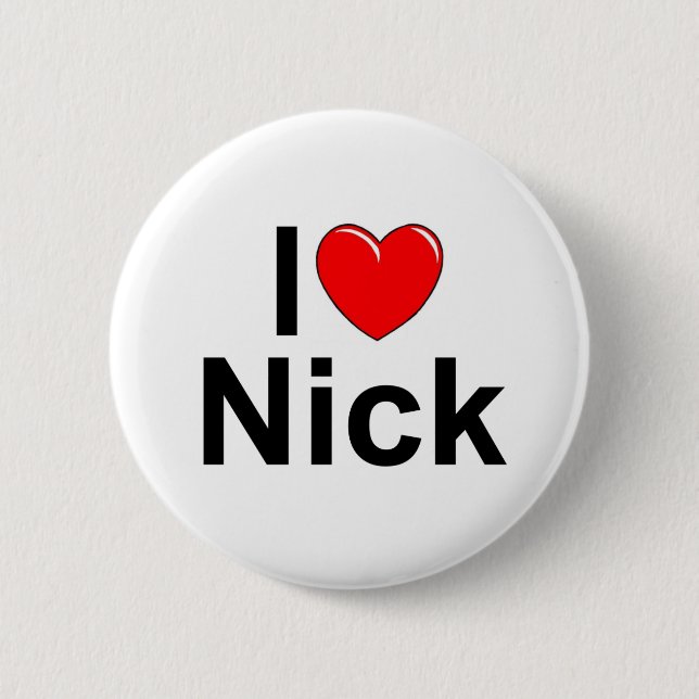Badge Rond 5 Cm J'aime (coeur) Nick (Devant)